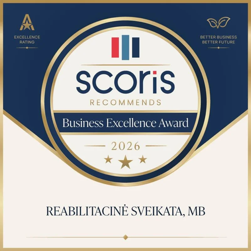 Scoris „Business Excellence Award 2026“ ženklas – Reabilitacinė sveikata, MB